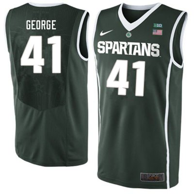Men Conner George Michigan State Spartans #41 Nike NCAA Green Authentic College Stitched Basketball Jersey TK50V76PW